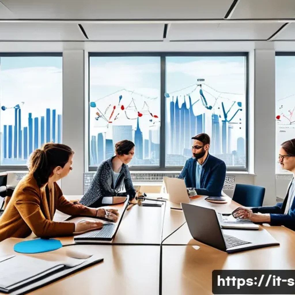 통계분석 프로젝트 사례 공유 - A modern Italian office environment with a diverse team of data analysts and statisticians collabora...