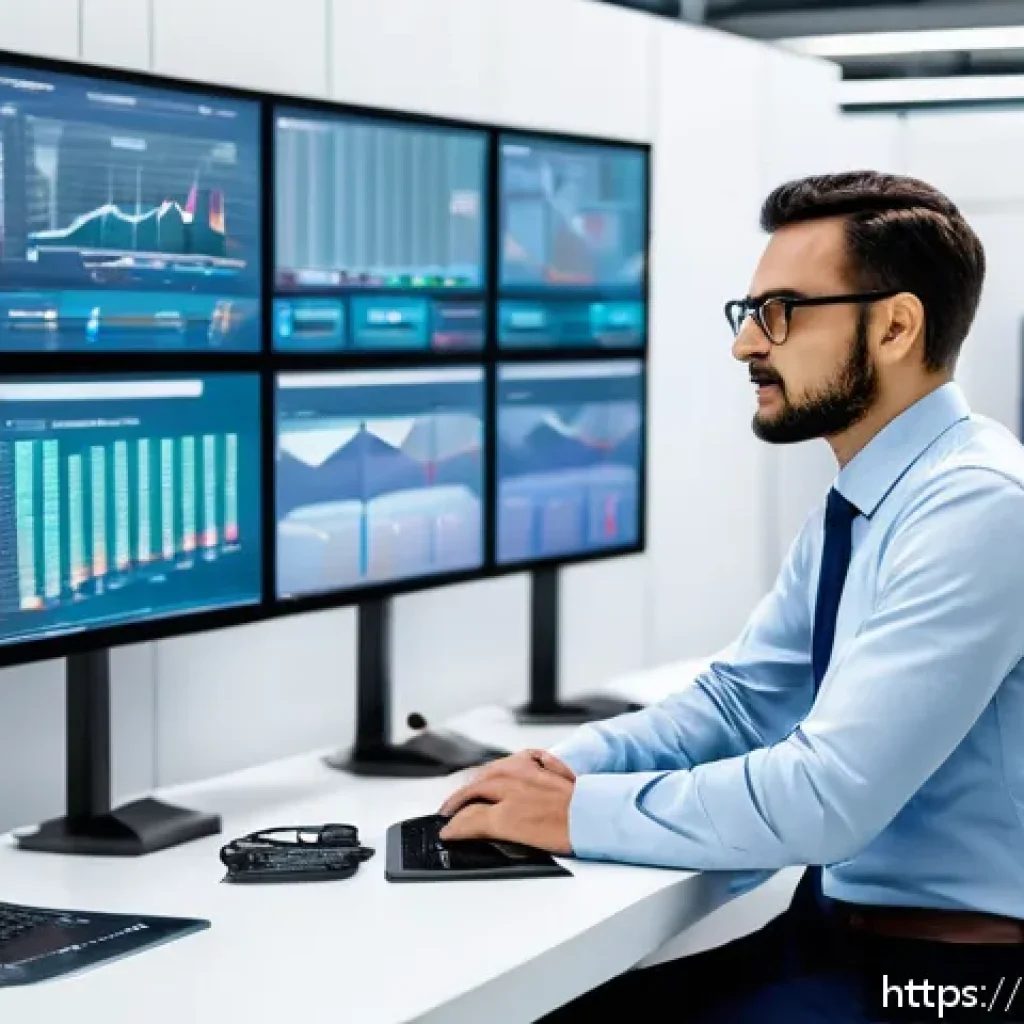 통계분석 직군의 산업별 차이점 - A modern Italian manufacturing plant control room featuring a professional data analyst monitoring m...