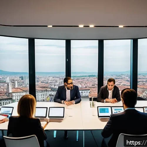 통계분석 경력을 쌓기 위한 인턴십 정보 - A professional networking event in Milan focused on statistical analysis, featuring a diverse group ...