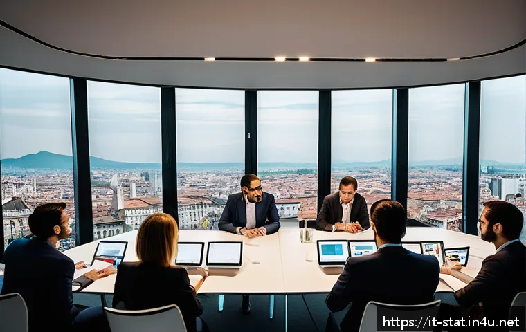 통계분석 경력을 쌓기 위한 인턴십 정보 - A professional networking event in Milan focused on statistical analysis, featuring a diverse group ...